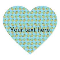 Blue argyle banana pattern heart stickers