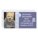 Blue Argyle Birthdy Photo Invitation photocard