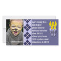 Blue Argyle Birthdy Photo Invitation photocard