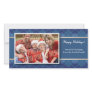 Blue argyle horizontal customized photo card