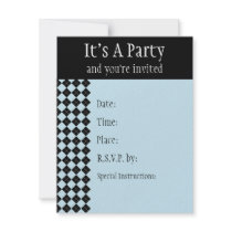 Blue Argyle Invitation by Pen_And_Ink Blue Argyle Invitation