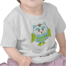 Blue Argyle Owl T Shirts