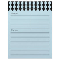 Blue Argyle Recipe Letterhead