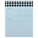 Blue Argyle Recipe Letterhead