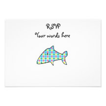 Blue argyle shark invitations