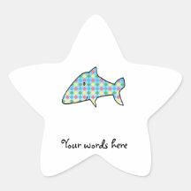 Blue argyle shark star stickers