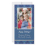 Blue Argyle single photo Photo Card Template
