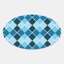 Blue Argyle Sticker