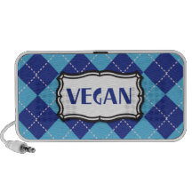 Blue Argyle Vegan Pride Speaker