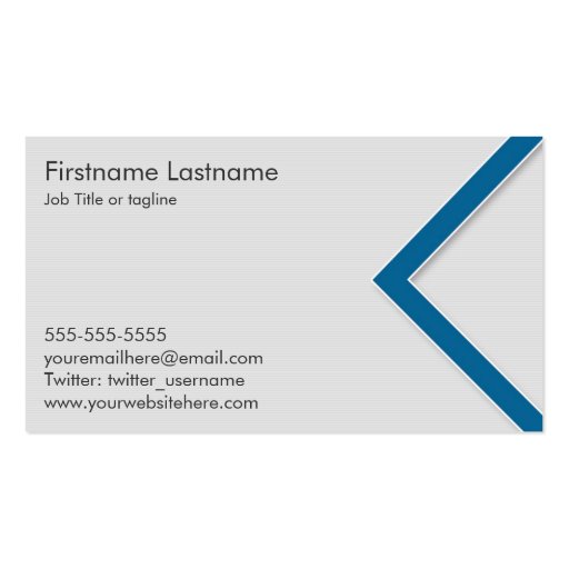 Blue Arrow Personal Networking Business Cards (back side)