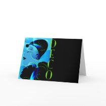 Blue Art Deco Card by sharpattack Blue Art Deco Card