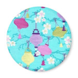 Blue Asian Lanterns Magnet