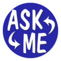 Blue Ask Me Stickers sticker