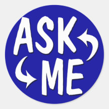 Blue Ask Me Stickers