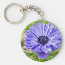 Blue Aster Flower Keychain