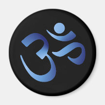 Blue Aum Refrigerator Magnets