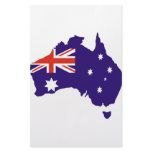 Blue Aussie Map Flag Customized Stationery