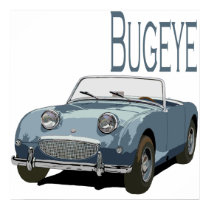 Blue Austin Healey Sprite posters