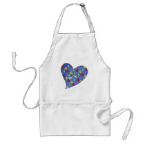 Blue Autism Awareness Puzzle Heart aprons
