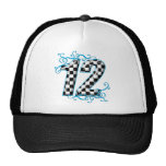 Blue auto racing number 12 hats