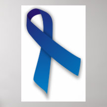 Blue Awareness and Remembrance Ribbon Print