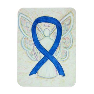 Blue Awareness Ribbon Angel Art Magnet