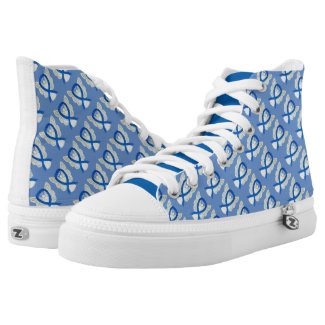 Blue Awareness Ribbon Angel Custom Sneakers Printed Shoes