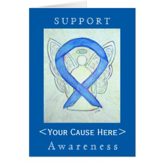 Blue Awareness Ribbon Angel Customized Card