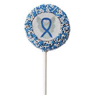 Blue Awareness Ribbon Angel Oreo Cookie Pops