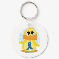 Blue Awareness Ribbon Duck keychains by fightcancertees Blue Awareness Ribbon Duck keychains