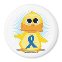 Blue Awareness Ribbon Duck Refrigerator Magnets