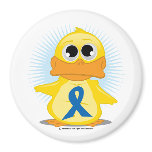 Blue Awareness Ribbon Duck Refrigerator Magnets