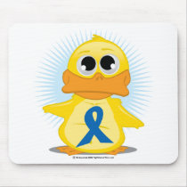 Blue Awareness Ribbon Duck mousepads by fightcancertees Blue Awareness Ribbon Duck mousepads