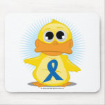 Blue Awareness Ribbon Duck mousepads