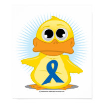 Blue Awareness Ribbon Duck posters by fightcancertees Blue Awareness Ribbon Duck posters