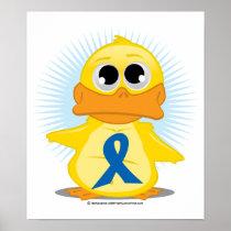 Blue Awareness Ribbon Duck Print