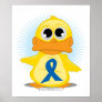 Blue Awareness Ribbon Duck Print
