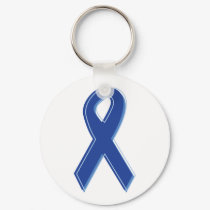 Blue Awareness Ribbon keychains