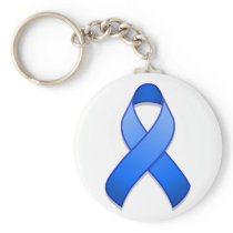 Blue Awareness Ribbon Keychain