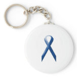 Blue awareness ribbon key chains