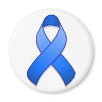 Blue Awareness Ribbon Magnet