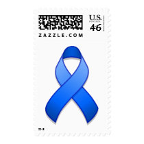 Blue Awareness Ribbon Postage