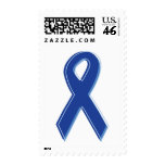 Blue Awareness Ribbon Postage Stamp