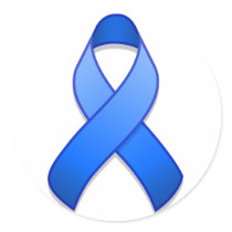 Blue Awareness Ribbon Round Sticker