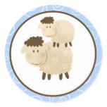 Blue Baa Baa Sheep Envelope Seals / Toppers 20 Round Stickers