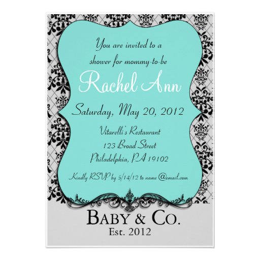 Blue Baby and Co Shower Invitation Card