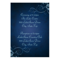 Blue & Baby Blue Scroll Guest Info Business Card