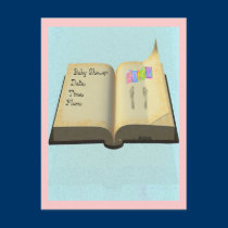 Blue Baby Book Invite postcards