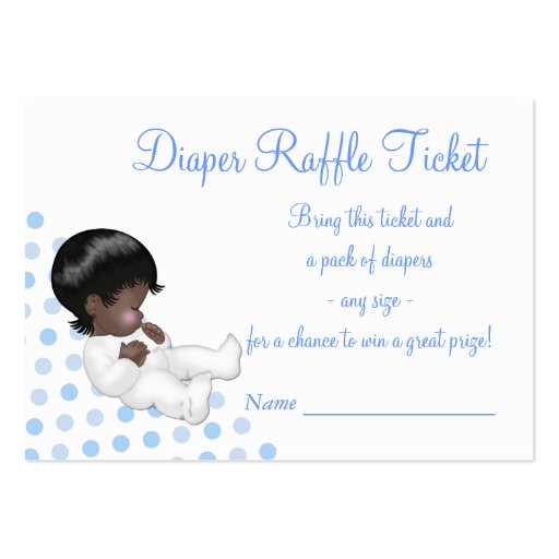 Blue Baby Boy Diaper Raffle Tickets Business Card