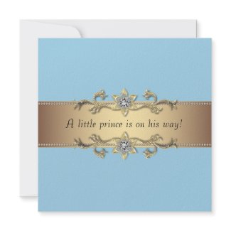 Blue Baby Boy Prince Shower Personalized Invites